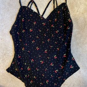 Forever 21 cherry print body suit ! Size m
